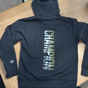 Champion Men's Black and Gray Hoodie